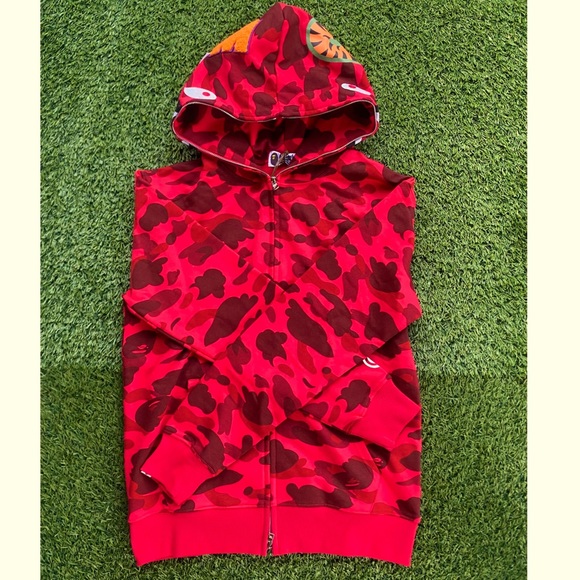 Red Bape camo shark hoodie
